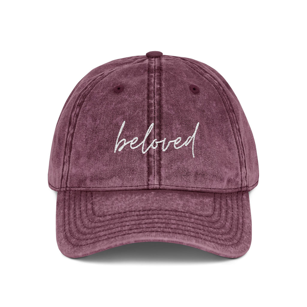 Vintage Washed, Embroidered 'beloved' Baseball Cap