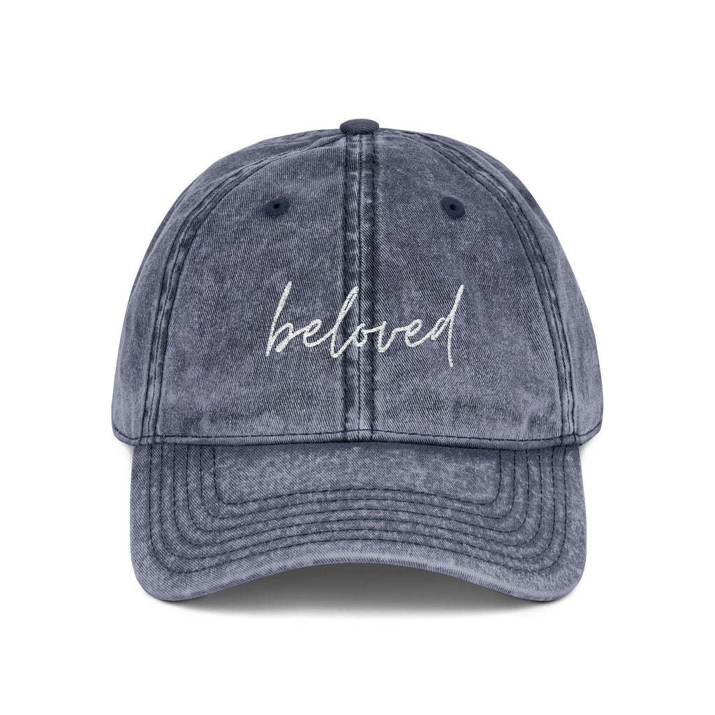 Vintage Washed, Embroidered 'beloved' Baseball Cap
