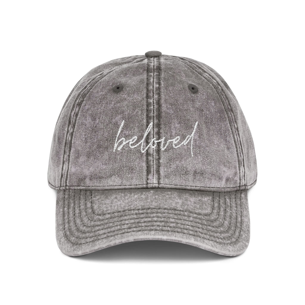 Vintage Washed, Embroidered 'beloved' Baseball Cap