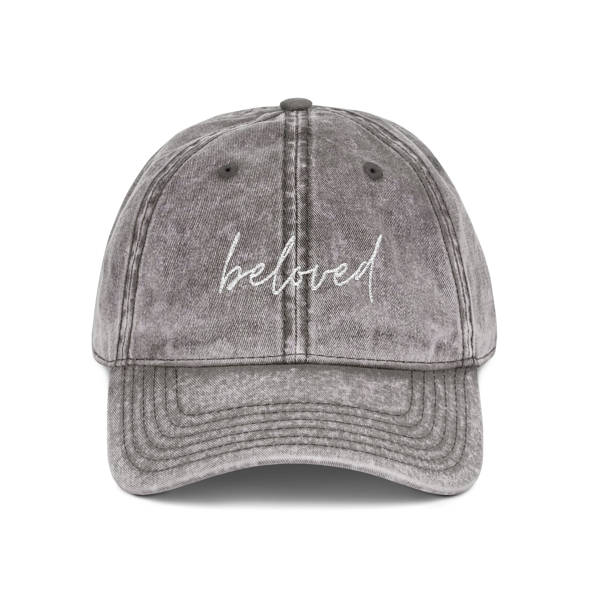 Vintage Washed, Embroidered 'beloved' Baseball Cap