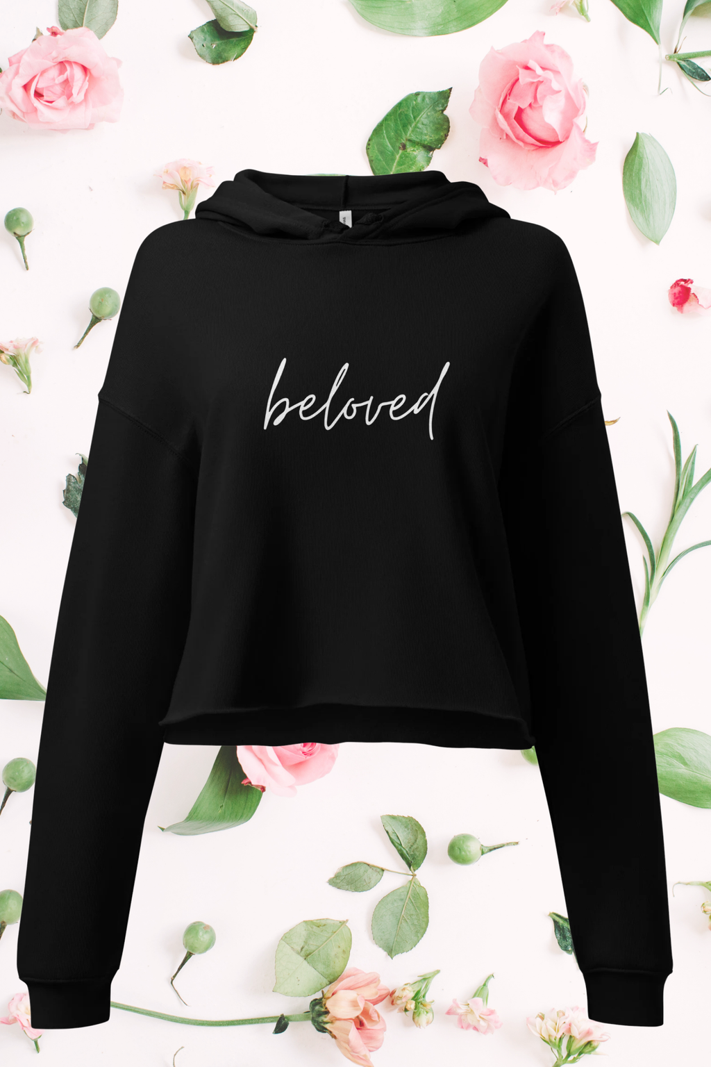 Cropped Hoodie - Beloved - Black