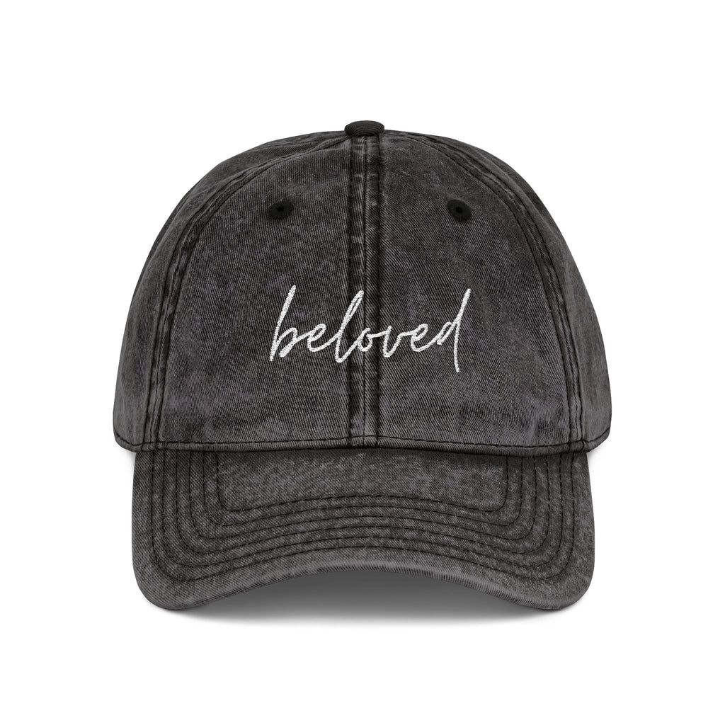 Vintage Washed, Embroidered 'beloved' Baseball Cap