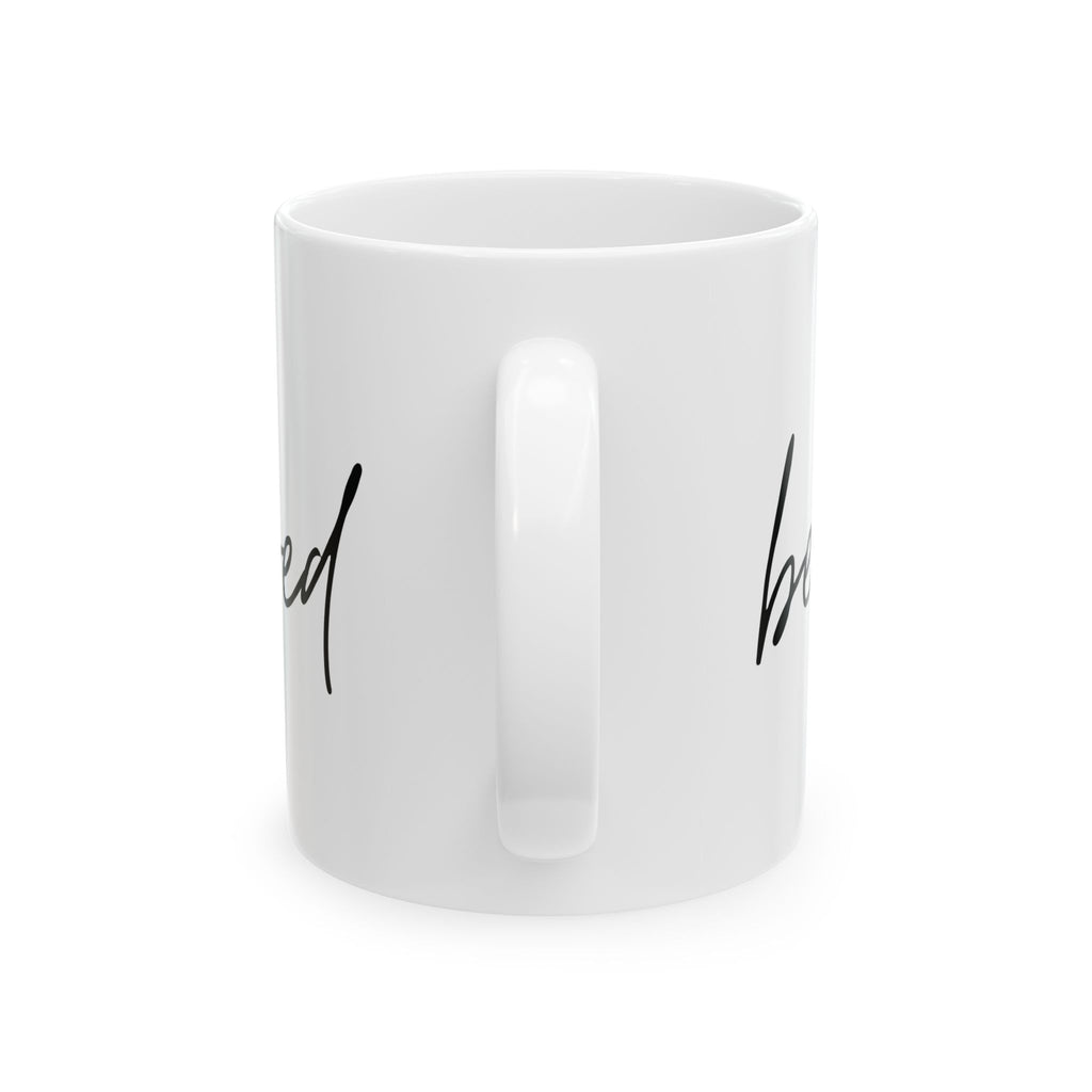 Beloved Script Ceramic Mug — Minimalist Handwritten Coffee Cup (11oz & 15oz)