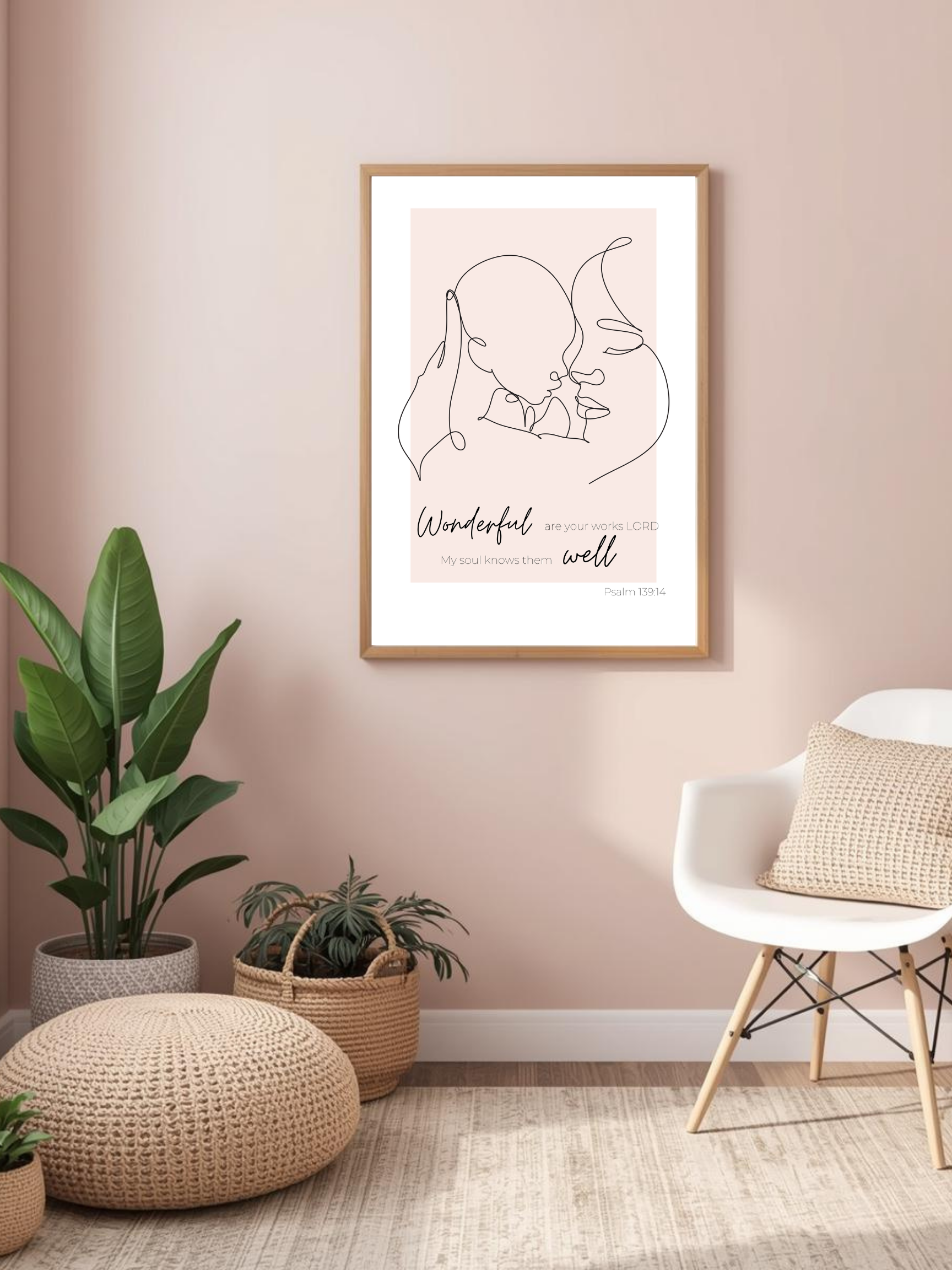 Wonderful Woman and Baby, Psalm 139 - Framed