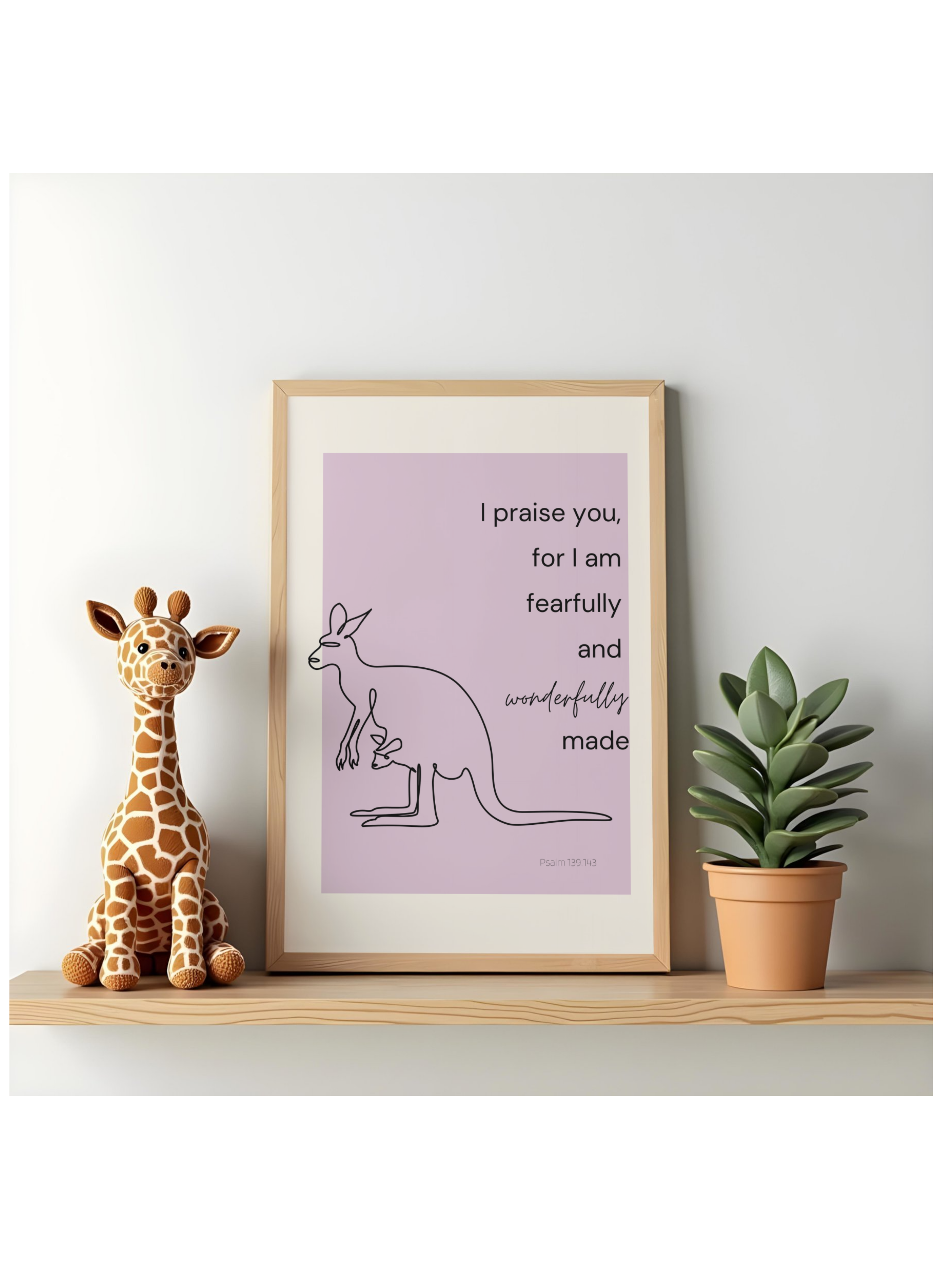 Art - Kangaroo Wonderfully Made - Framed